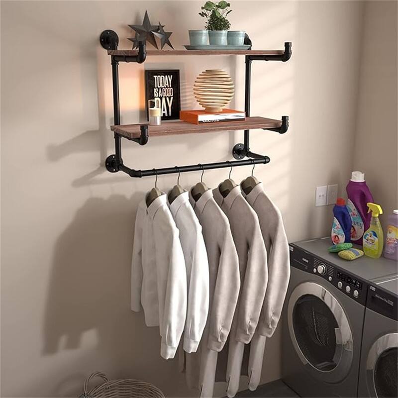 30in Industrial Pipe Clothing Rack - 13.77"D x 30"W x 20.86"H