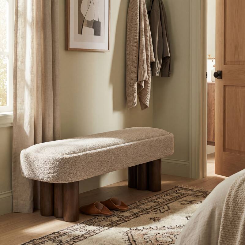 Christopher Knight Home - Modern Upholstered Dining Bench with Padded Seating