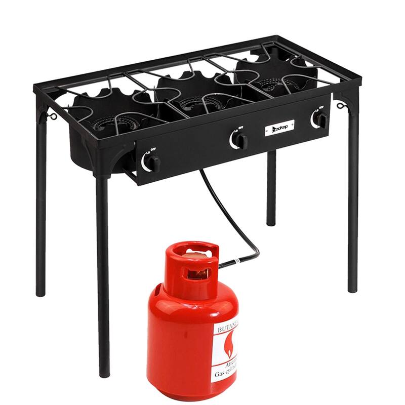 Three Portable Cast Iron Patio Cooking Burner