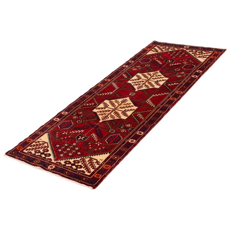 ECARPETGALLERY Hand-knotted Anadol Red Wool Rug - 3'6 x 9'2