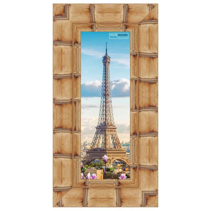 10x24 Natural Wide Bamboo Picture Frame - UV Acrylic, Foam Board Backing, Hanging Hardware