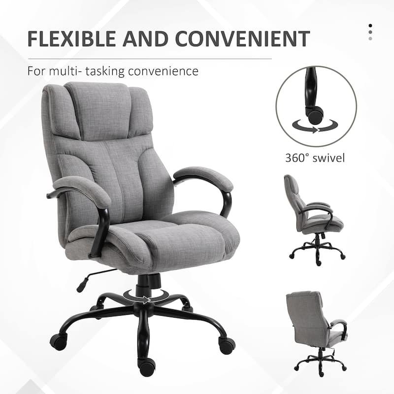500lbs Big and Tall Office Chair with Wide Seat, Ergonomic Executive Computer Chair with Adjustable Height, Swivel Wheels