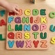 preview thumbnail 3 of 3, Wooden Alphabet Puzzle for Toddlers - ABC Learning Board with Shapes, Early Preschool Educational Toy for Kids