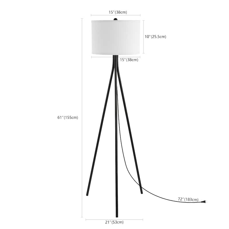 SAFAVIEH Lighting Tuba 61-inch Tripod Floor Lamp