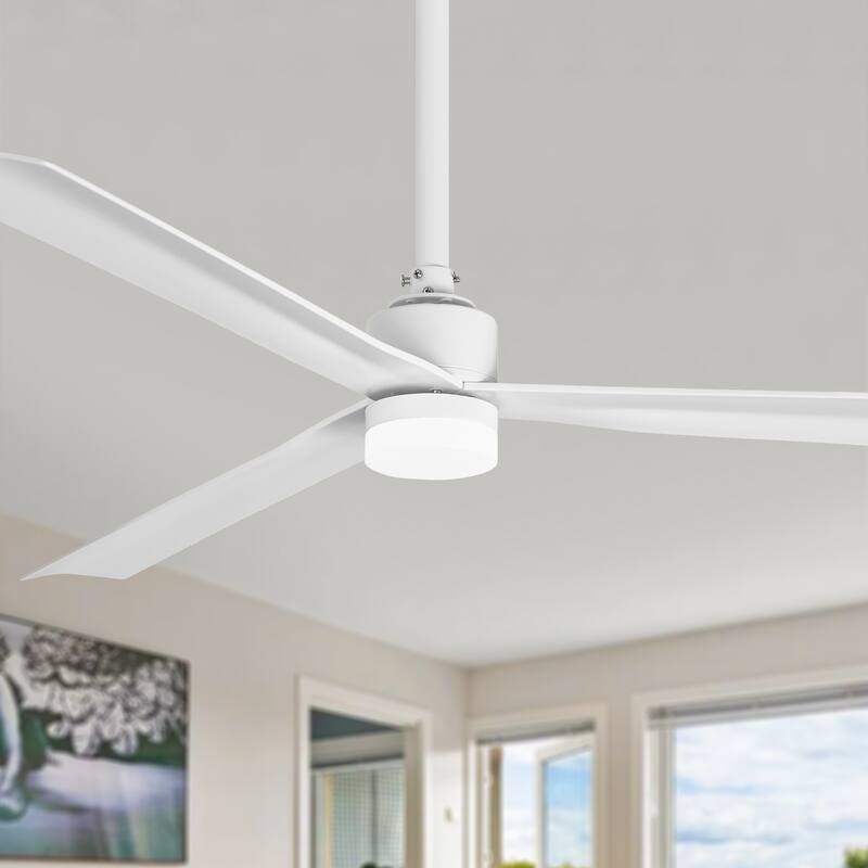50" Modern White 3CCT Integrated LED Ceiling Fan with Light and Remote