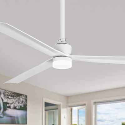50" Modern White 3CCT Integrated LED Ceiling Fan with Light and Remote