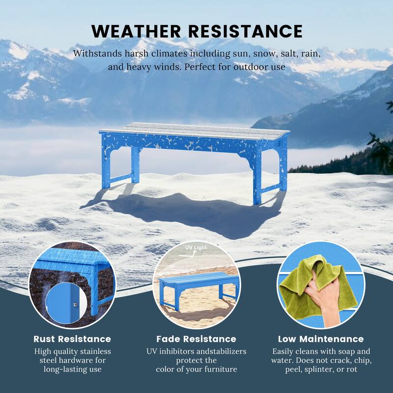 Polytrends Laguna Hdpe All Weather Outdoor Patio 48" Bench
