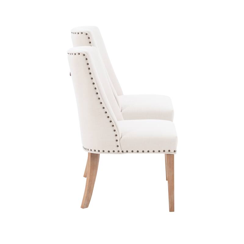 Linon Allard Modern Dining Chairs with Natural Legs (Set of 2)