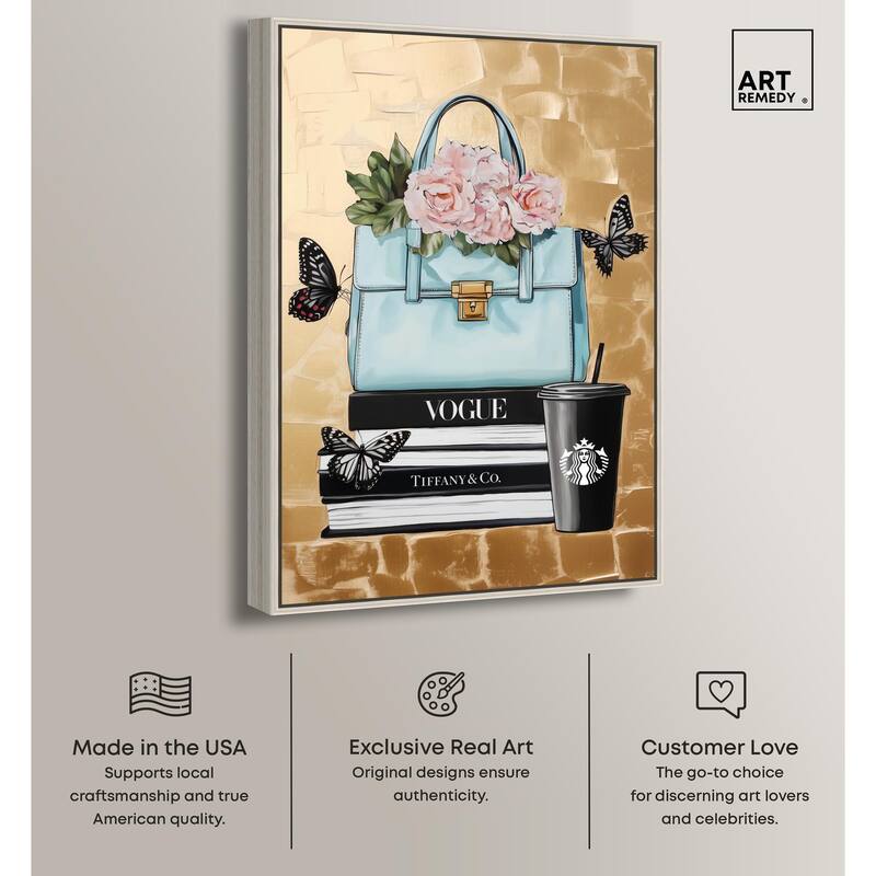 Golden Era of Glam Books Canvas by Art Remedy
