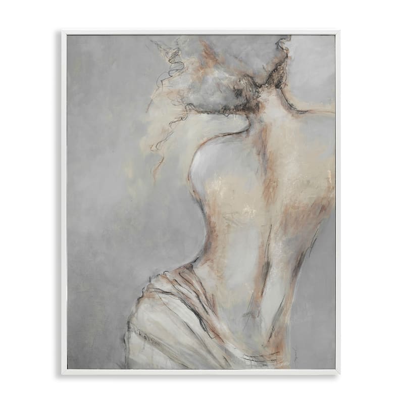 Stupell Traditional Portrait Nude Woman Baroque Painting Framed Wall Art, Design by Liz Jardine - 24 x 30 - White