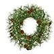 preview thumbnail 1 of 4, Fraser Hill Farm 24-in Wreath with Pinecones and Warm White LED Lights - Green