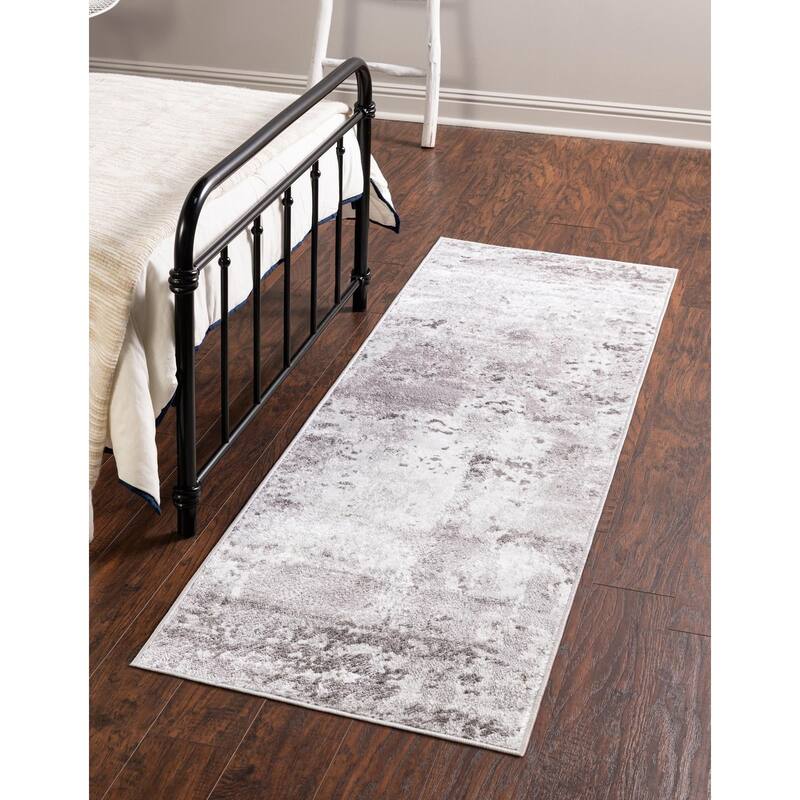 Transitional Cledo Collection Area Rug - 2'7"x14'1" - Gray-Ivory