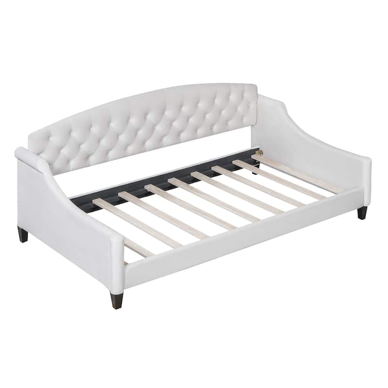 Elegant Velvet Tufted Daybed with Arched Backrest by Harper&Bright Designs
