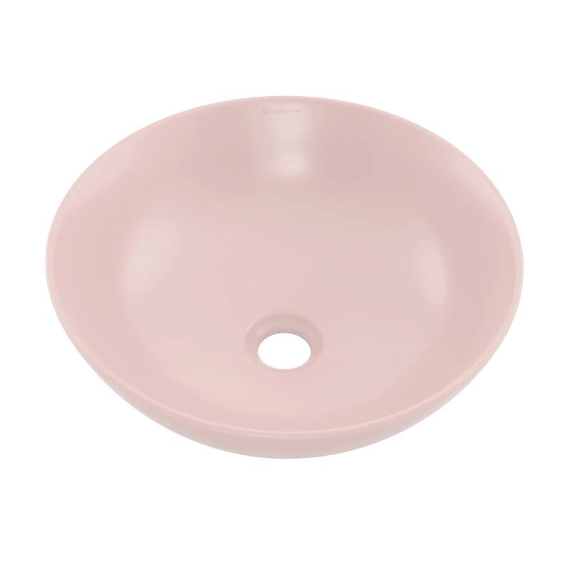 Swiss Madison SM-VS24 Classe 15-5/16" Round Ceramic Vessel Bathroom - Matte Pink