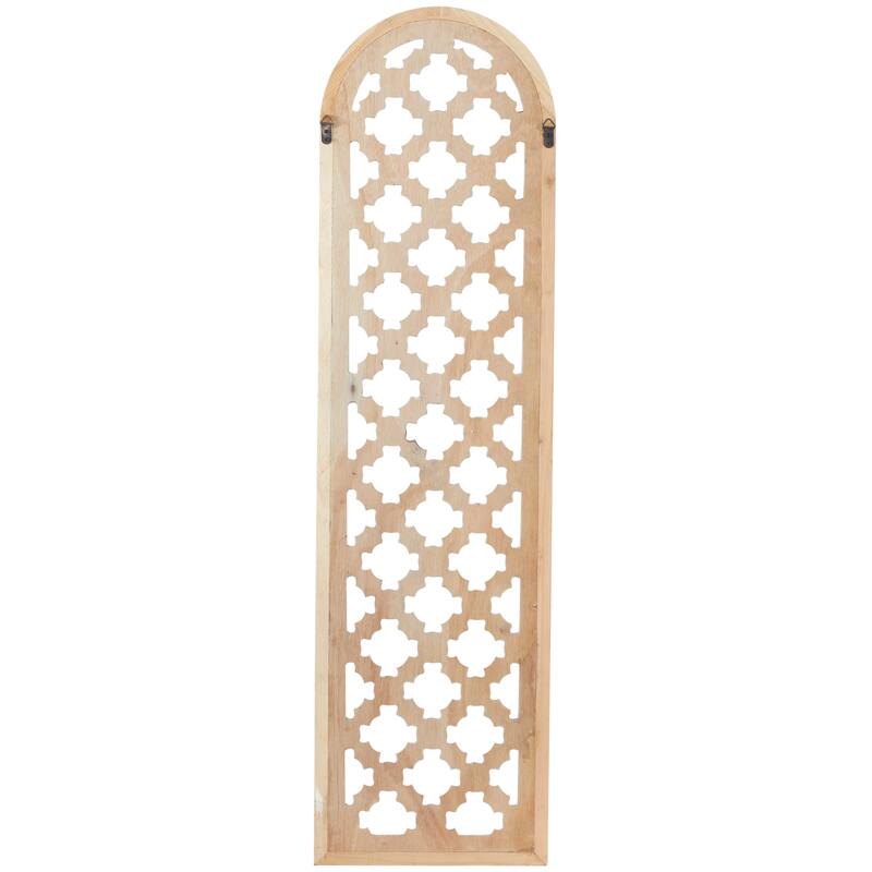 Wood Geometric Carved Trellis Wall Decor - Brown - Roche River Decor
