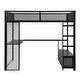 preview thumbnail 23 of 28, LED Design Full Size Metal Loft Bed with Desk,Open Wardrobe and 3 Linen Storage Drawers