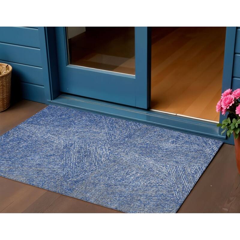 HomeRoots Abstract Transitional Rectangle Outdoor Rug - 3' x 5'