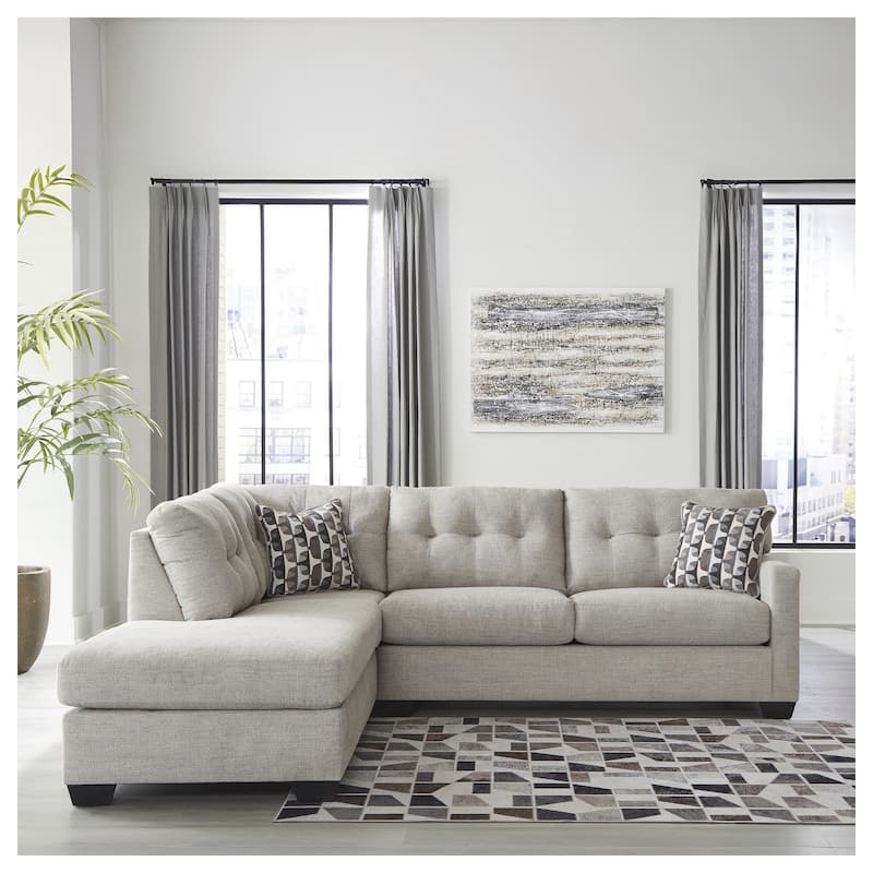 Signature Design by Ashley Mahoney 2-Piece Sectional with Chaise - 105"W x 90"D x 37"H - Pebble - Left Facing
