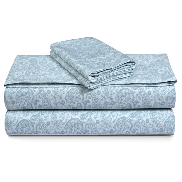 slide 2 of 6, Solid or Printed 300 Thread Count Cotton Percale Extra Deep Pocket Sheet Set Cal King - Danielle Paisley