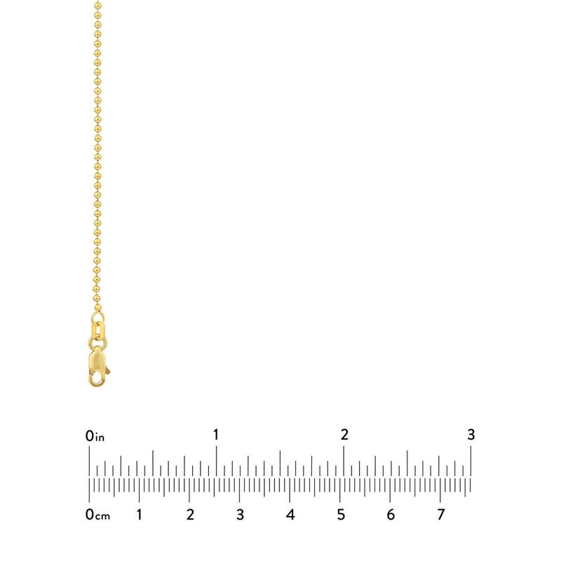 Curata 14k Yellow Gold 1.5mm Diamond Cut Bead Chain Necklace (Lobster) Options: 16 18 20