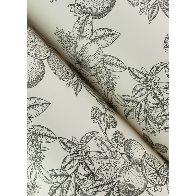 Chris Loves Julia x A-Street Prints Gerty Black Fruit Toile Wallpaper