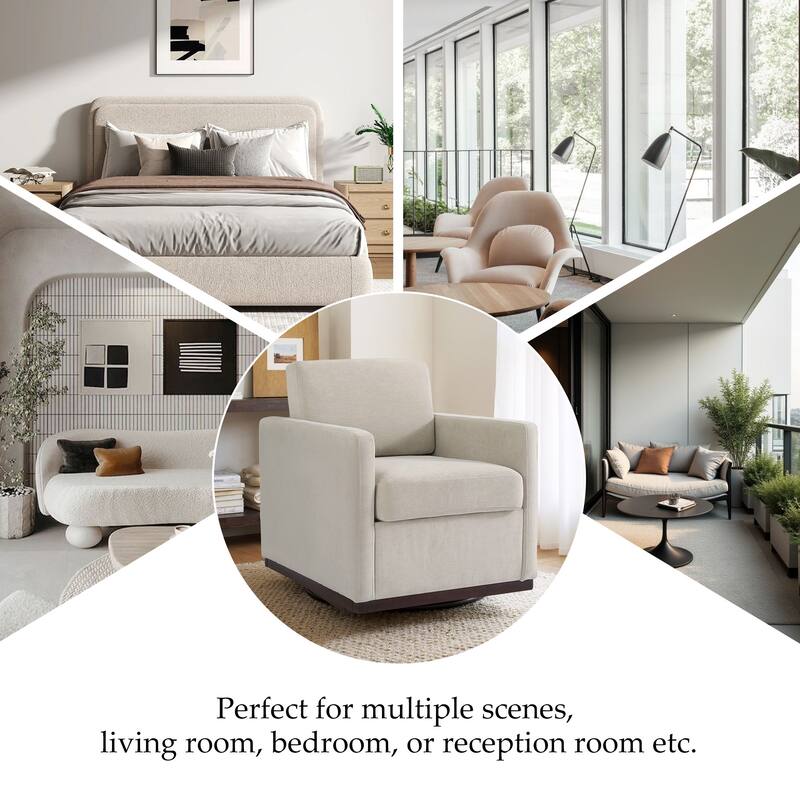Modern Upholstered Swivel Accent Arm Chair