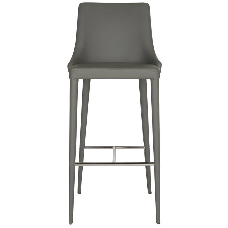 SAFAVIEH Carlene Mid-Century Dining Modern 42-inch White Leather Bar Stool - 21.2" x 18.9" x 41.8" - 21Wx19Dx42H