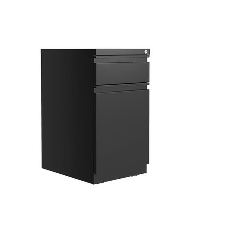 Hirsh 20-inch Deep Mobile Pedestal File 2-Drawer Box-Backpack with Full Width Pull, Black