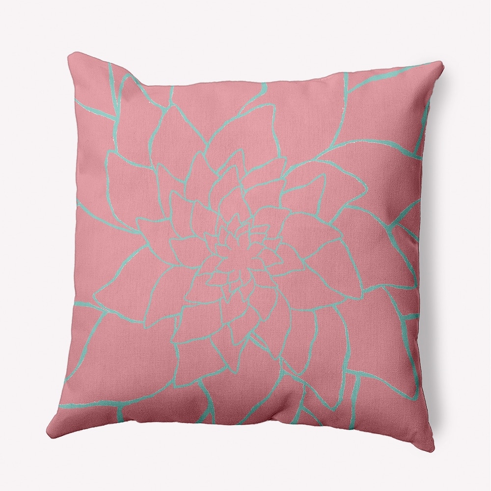 Flower Outline Indoor/Outdoor Throw Pillow