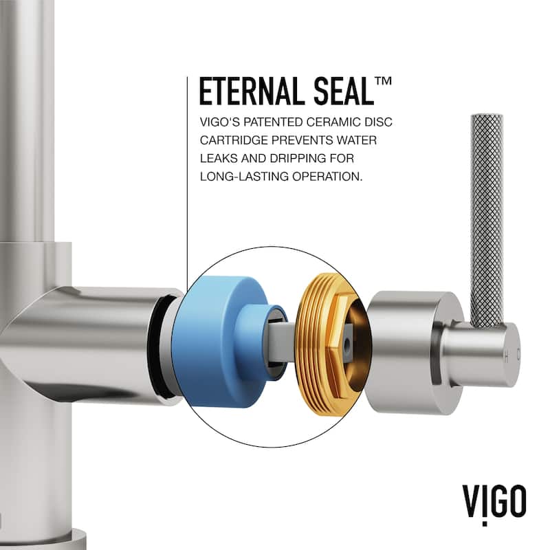 VIGO Utopia 14" H Single Handle Pull-Down Sprayer Kitchen Bar Faucet