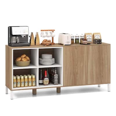 Costway 63" Buffet Sideboard Kitchen Storage Cabinet with 4 - See Details