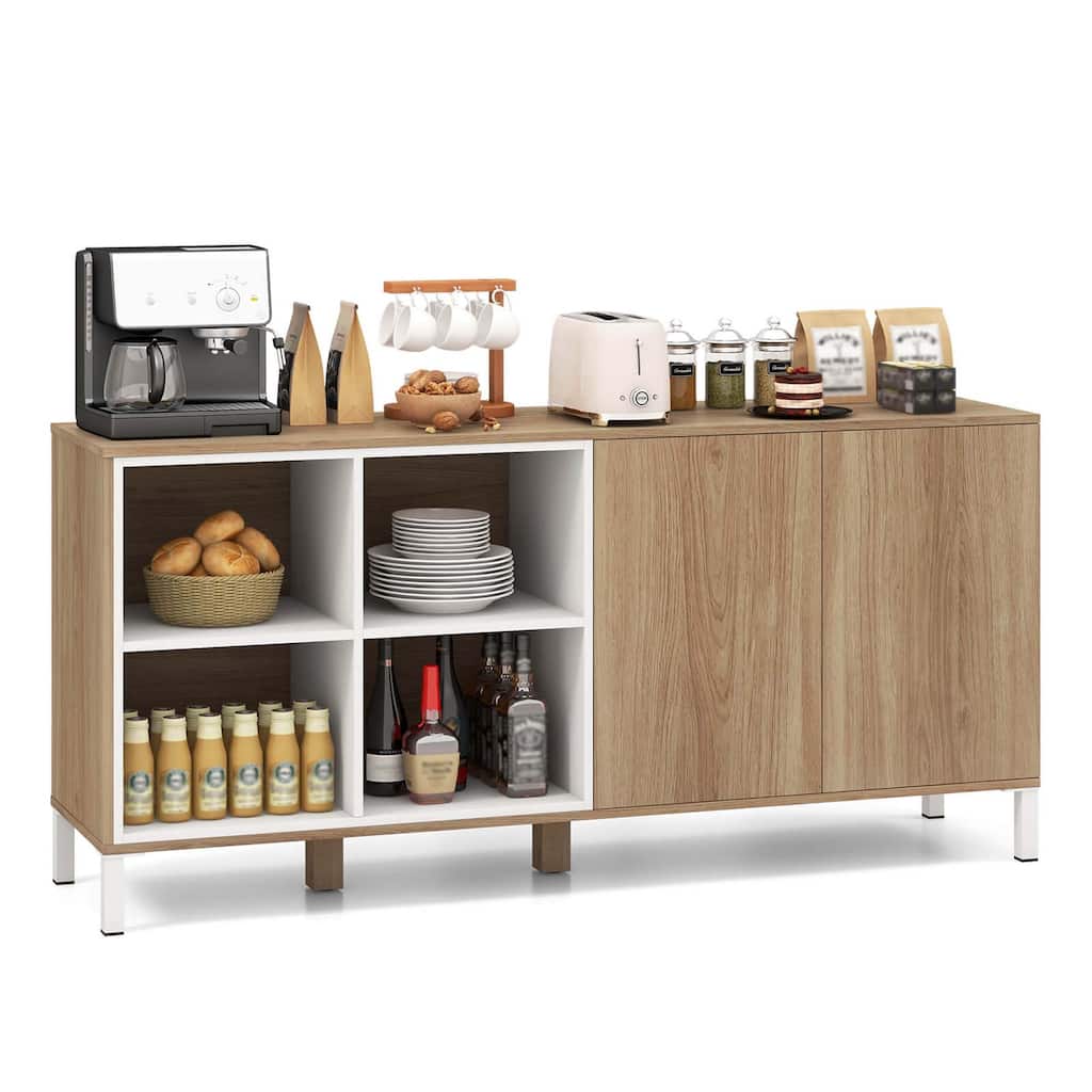 Costway 63" Buffet Sideboard Kitchen Storage Cabinet with 4 - See Details