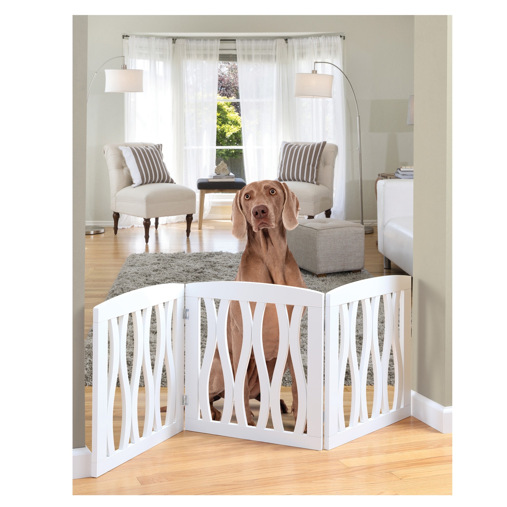 Cloture Pour Chien Interieur ETNA 3-Panel Foldable Dog Gate