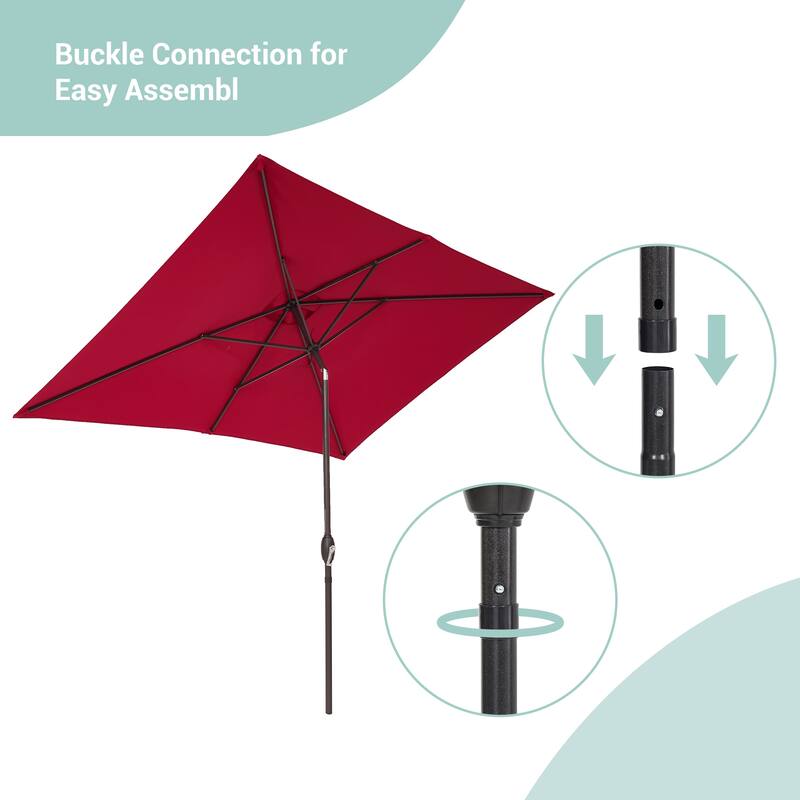 AOOLIMICS 10×6.5FT Rectangular Patio Umbrella with UV Protection, Easy Tilt, and Wind-Resistant Features