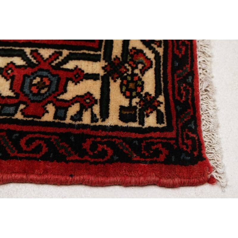 ECARPETGALLERY Hand-knotted Andelz Red Wool Rug - 3'8 x 4'11