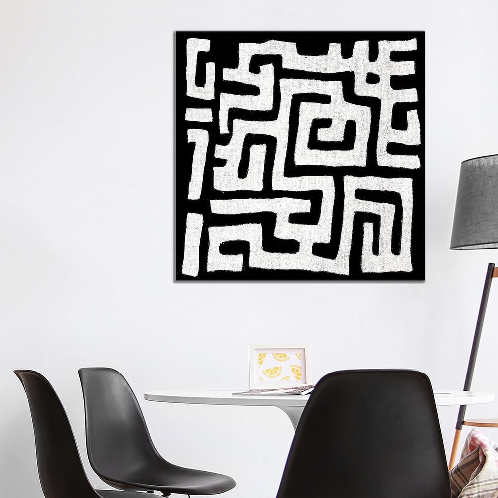 iCanvas "Mudcloth Black Geometric Design I" by Ellie Roberts Canvas Print
