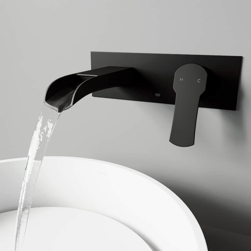 VIGO Cornelius 3" H Single Handle Wall Mount Bathroom Faucet