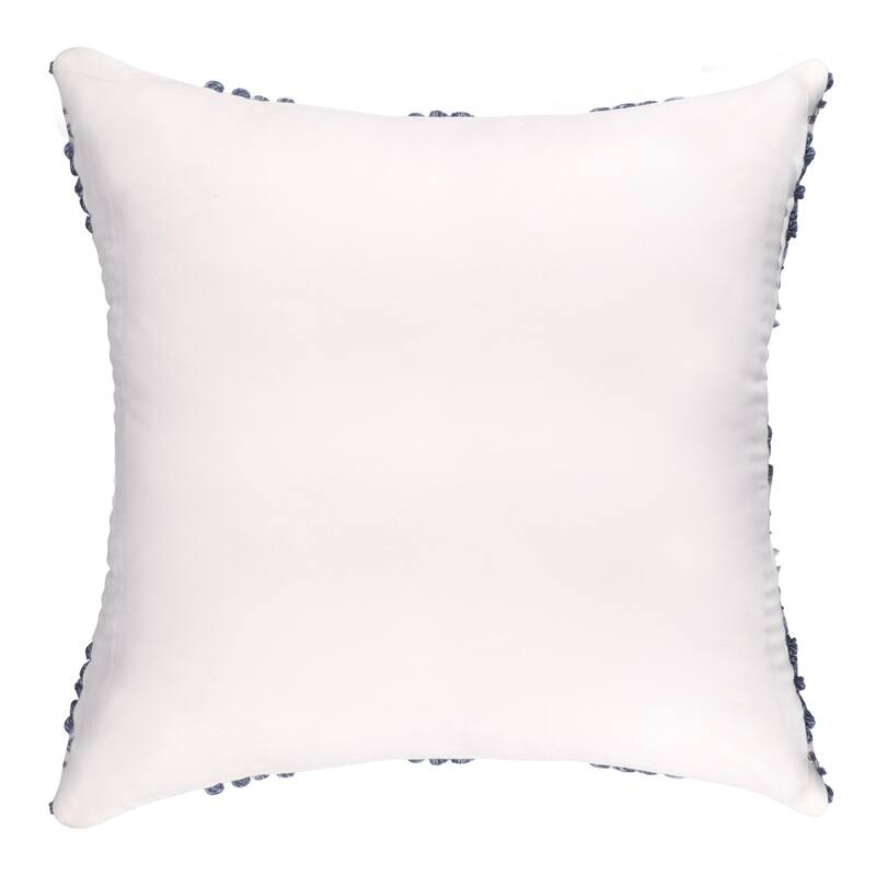 Handwoven Reversible Diamond Outdoor Throw Pillow Cover - 20" - Cream and Navy Blue