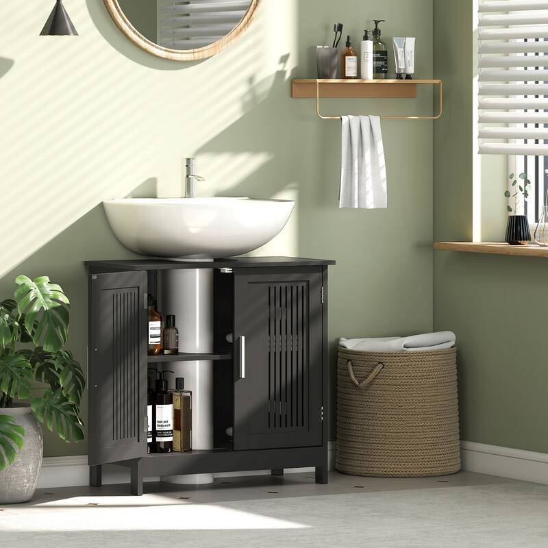 kleankin Under Sink Cabinet for Efficient Small Bathroom Storage, Modern and Elegant Bathroom Cabinet Storage for Small Spaces