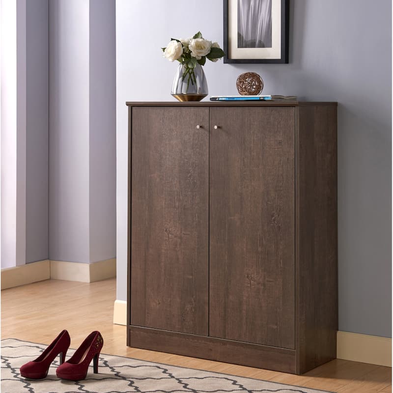 32.5 in.W 5-Tier Shoe Cabinet with Metal Knob Handles and 2-Door