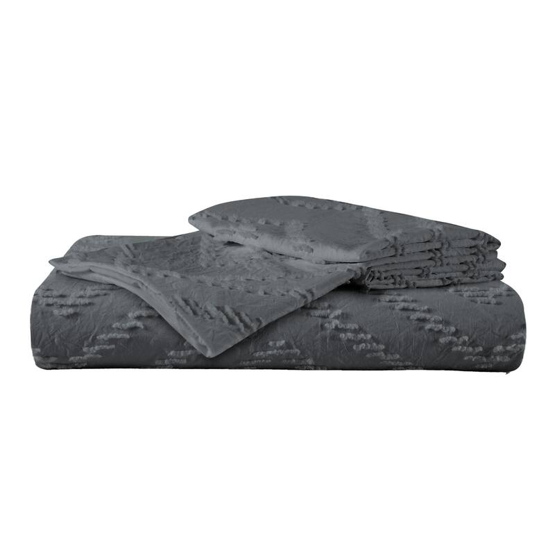Clipped Jacquard Geometric Duvet Cover & Pillowcase Set
