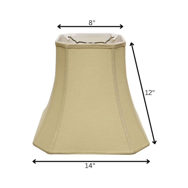 Cut Corner Square Bell Softback Lampshade with Washer Fitter, Tan