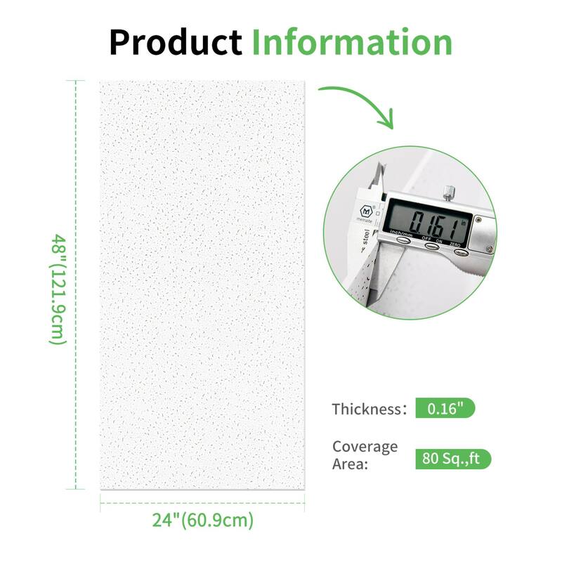 Art3d Flexible Easy DIY PVC Ceiling Tiles Wall Paneling 24"x24" or 24"x48"