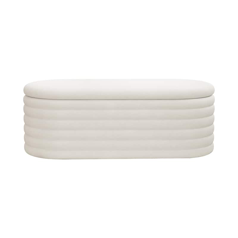 GDFStudio - Marlowe Upholstered Fabric Storage Bench Chenille Ottoman Bench