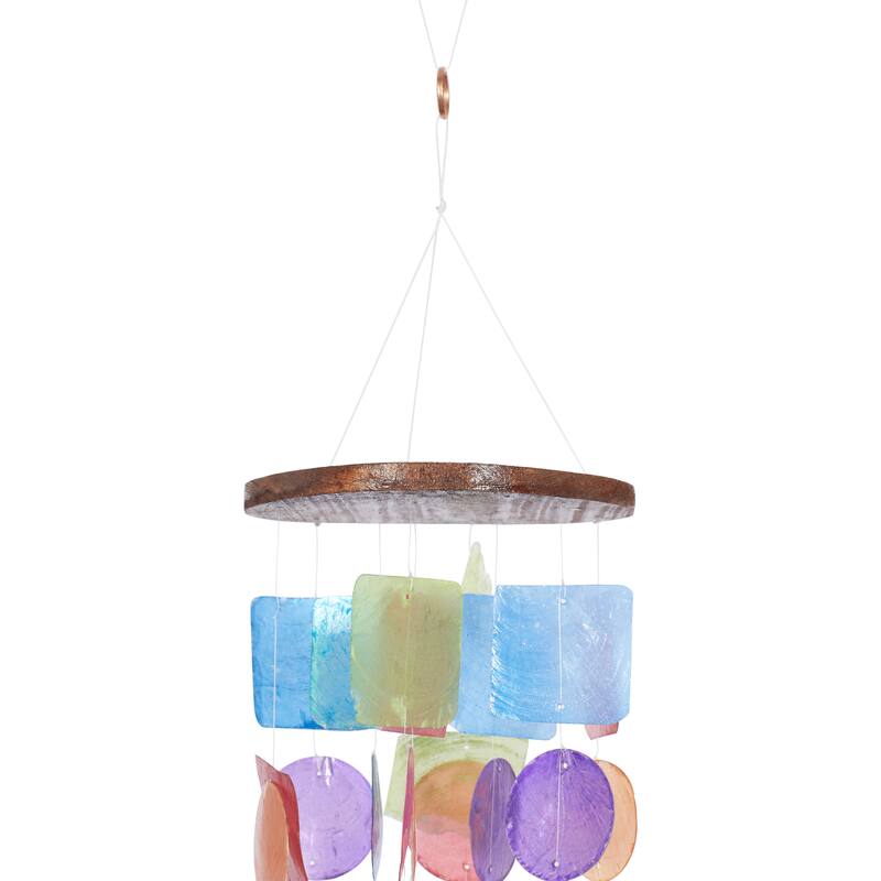 Teal Capiz Shell Waterfall Windchime