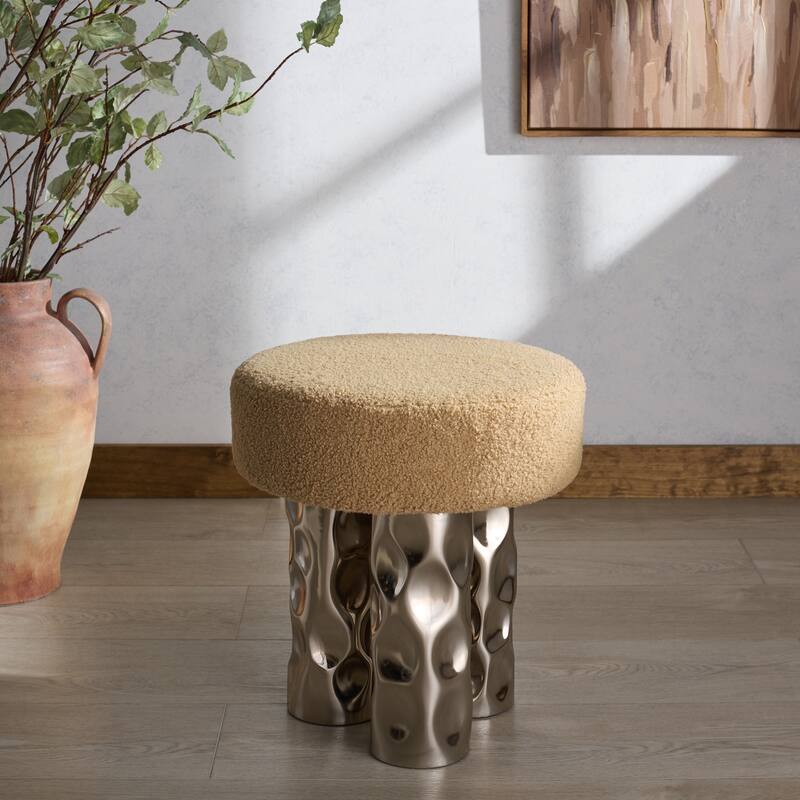 SAFAVIEH Couture Aubrie Teddy Fabric Ottoman