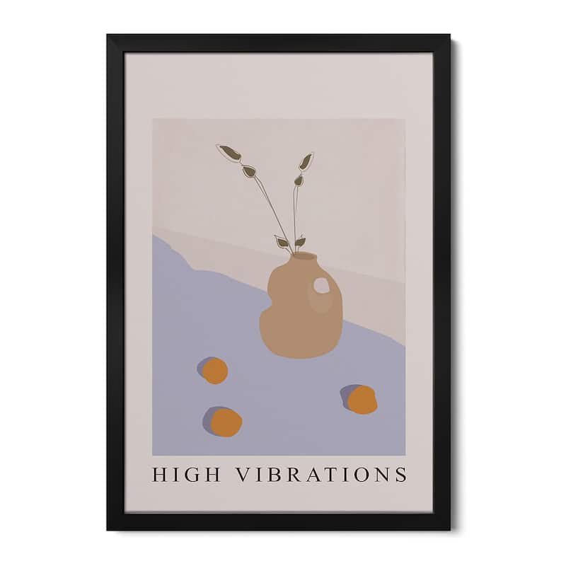 High Vibrations Premium Framed Poster by Flower Love Child - Black - 32x24x1