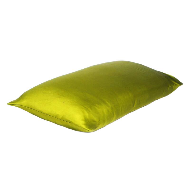 HomeRoots Lemongrass Dreamy Set Of 2 Silky Satin Standard Pillowcases