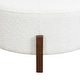 preview thumbnail 6 of 5, Christopher Knight Home - 34" Round Tufted Upholstered Cocktail Ottoman, Leather Coffee Table with Solid Wood Legs