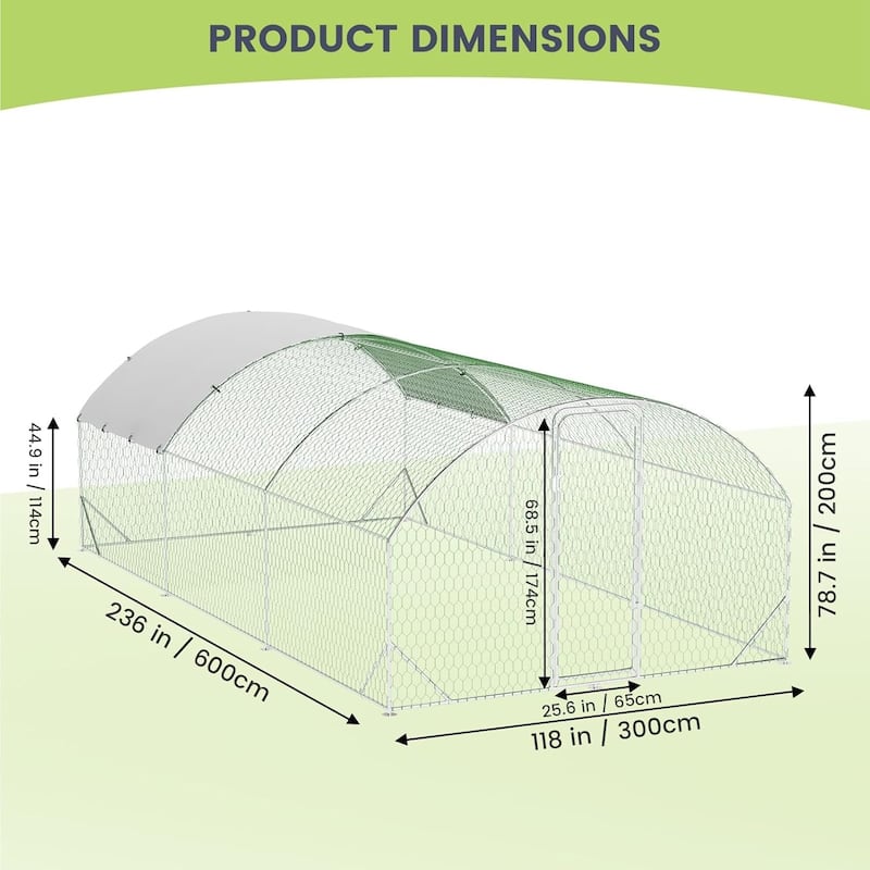 Large Metal Chicken Coop Walk-in Poultry Cage